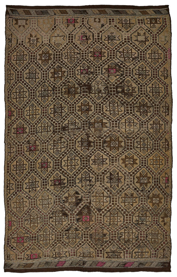 6x10 Vintage Turkish Cicim Kilim Rug - 51204