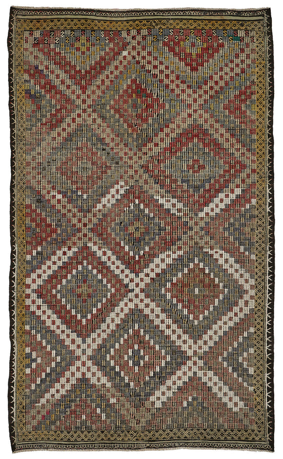 5x9 Vintage Turkish Cicim Kilim Rug - 51211