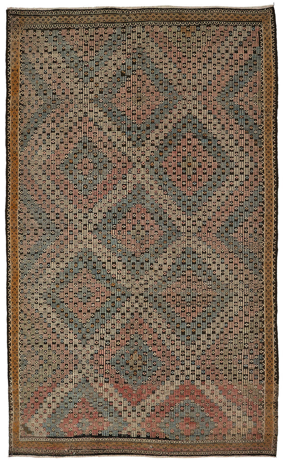 6x10 Vintage Turkish Cicim Kilim Rug - 51212