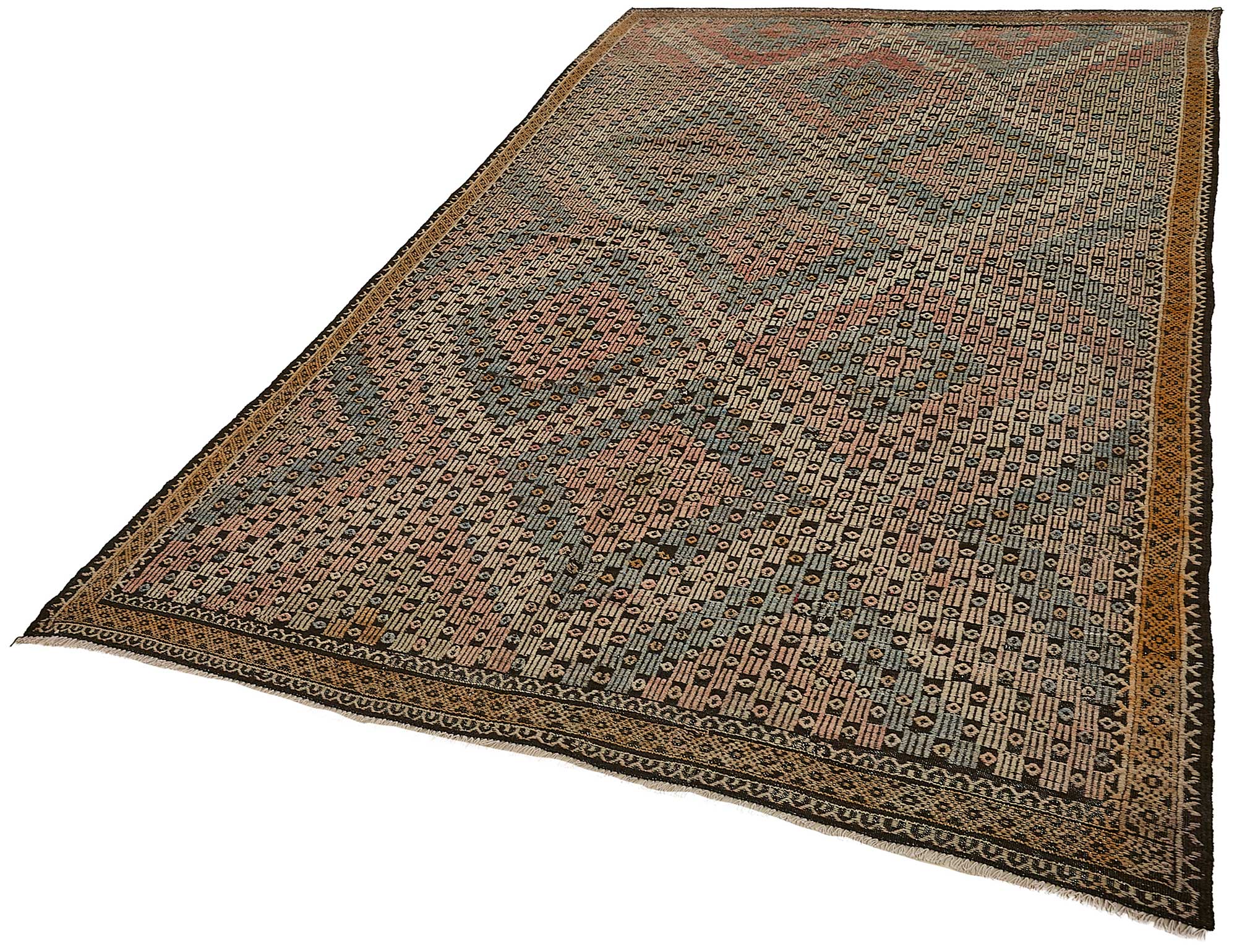 6x10 Vintage Turkish Cicim Kilim Rug - 51212