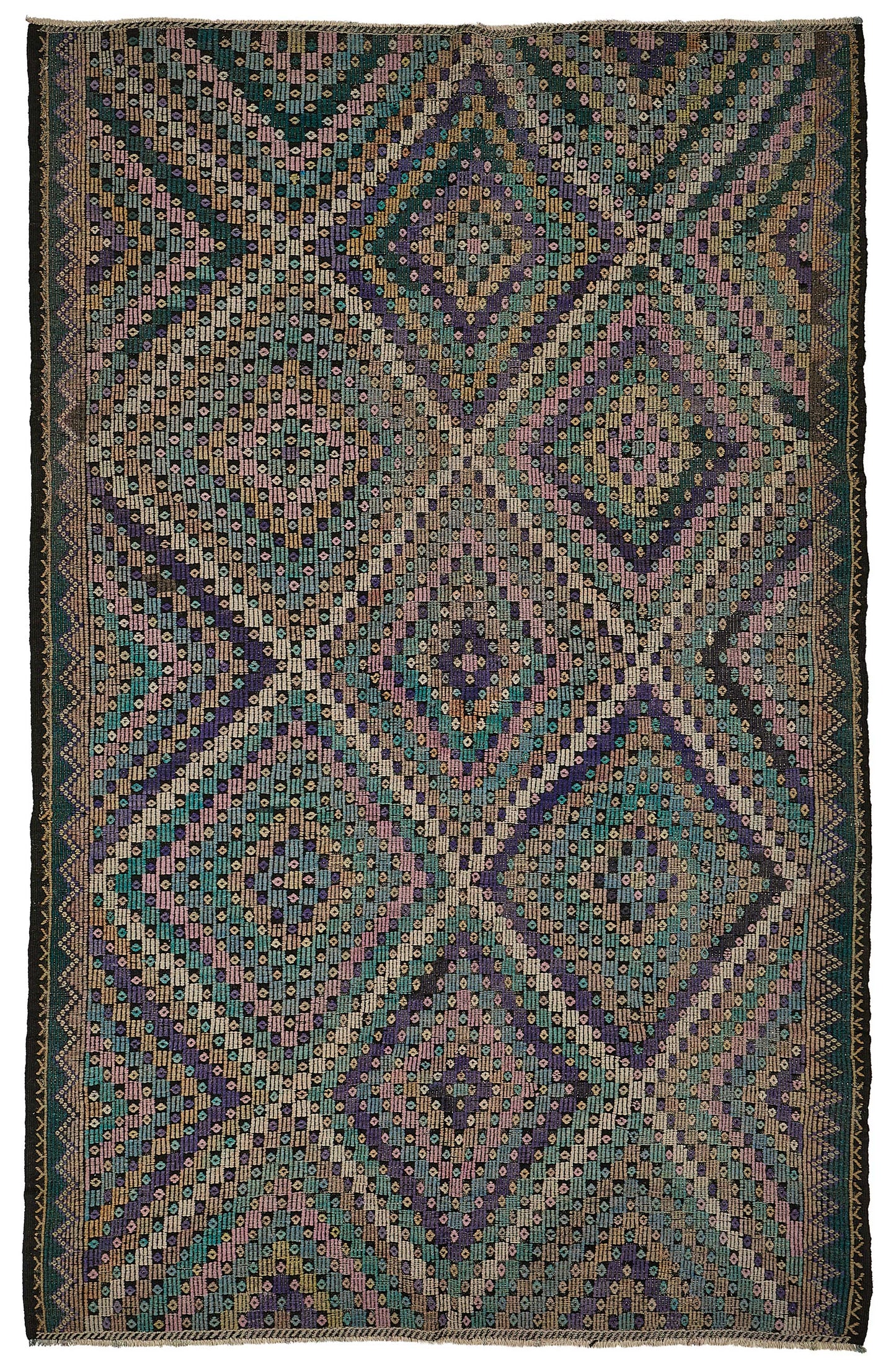 7x11 Vintage Turkish Cicim Kilim Rug - 51215
