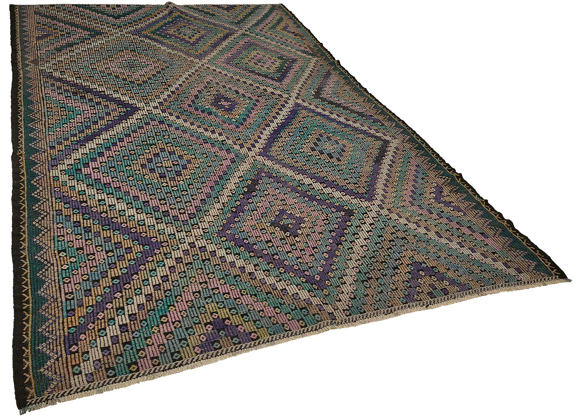 7x11 Vintage Turkish Cicim Kilim Rug - 51215