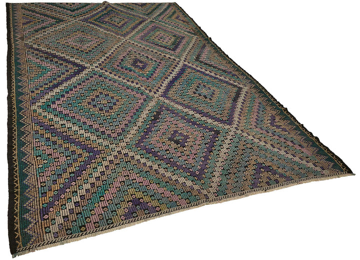 7x11 Vintage Turkish Cicim Kilim Rug - 51215