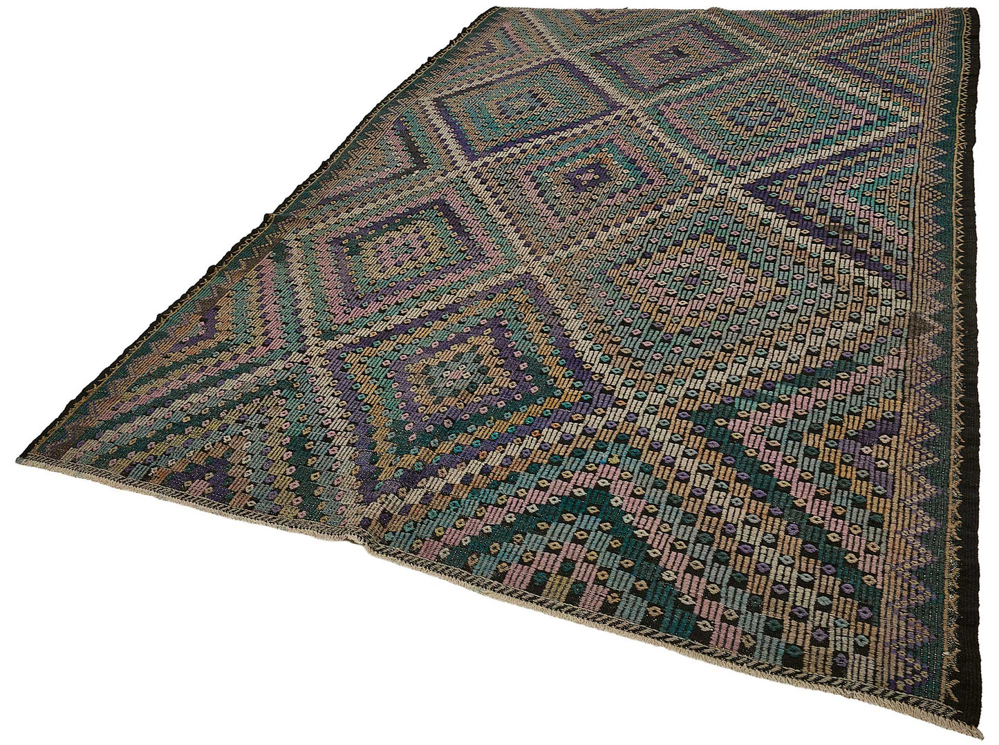 7x11 Vintage Turkish Cicim Kilim Rug - 51215
