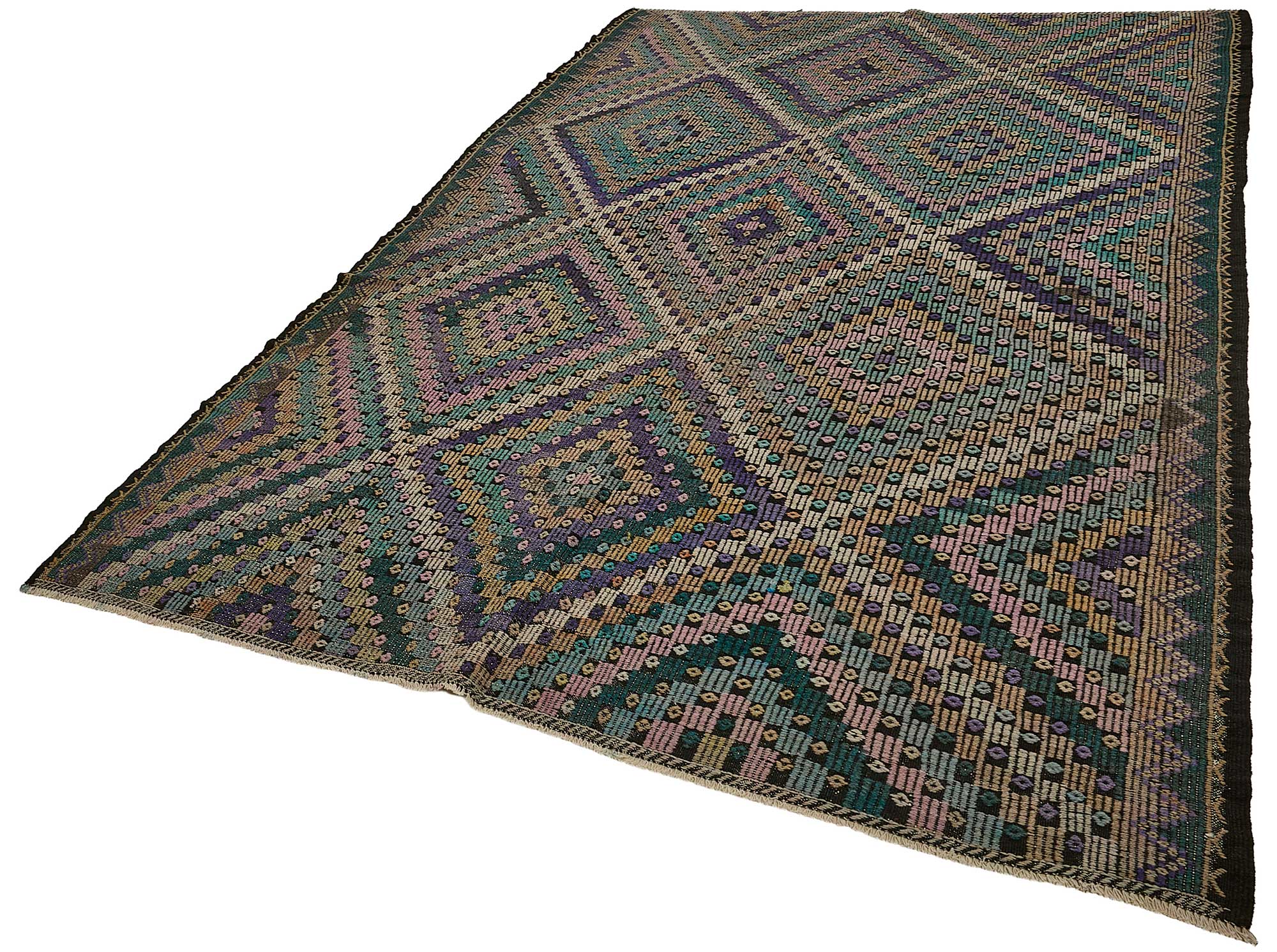 7x11 Vintage Turkish Cicim Kilim Rug - 51215