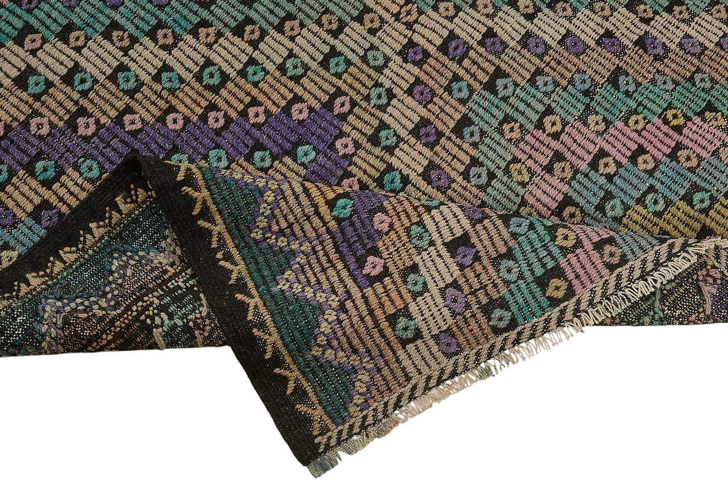 7x11 Vintage Turkish Cicim Kilim Rug - 51215