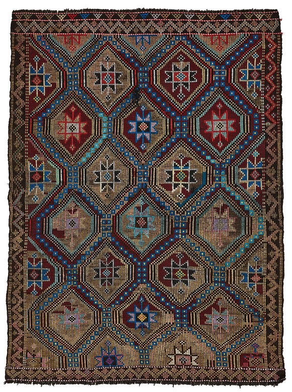 6x8 Vintage Turkish Cicim Kilim Rug - 51216