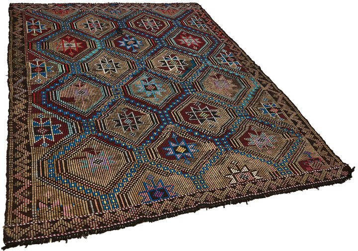 6x8 Vintage Turkish Cicim Kilim Rug - 51216