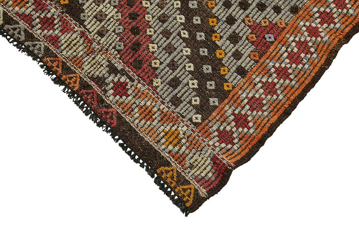 5x10 Orange Vintage Turkish Kilim Rug - 51217