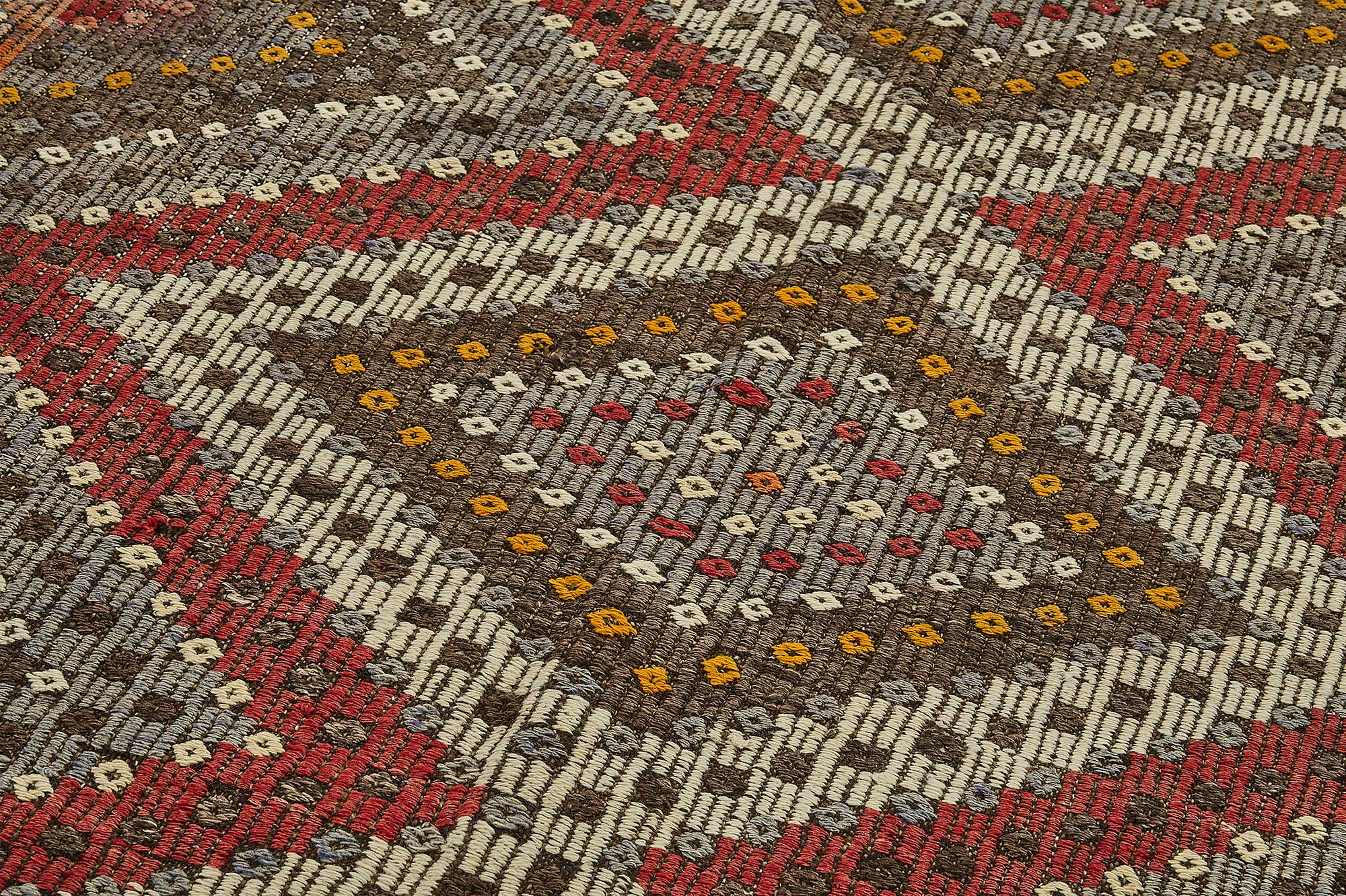 5x10 Orange Vintage Turkish Kilim Rug - 51217