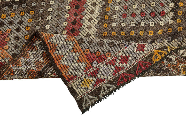 5x10 Orange Vintage Turkish Kilim Rug - 51217