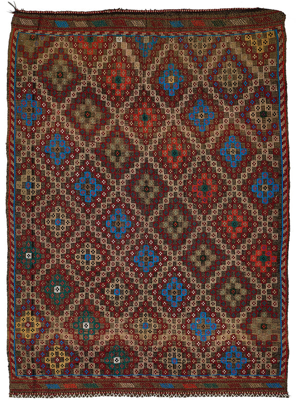 7x9 Vintage Turkish Cicim Kilim Rug - 51220