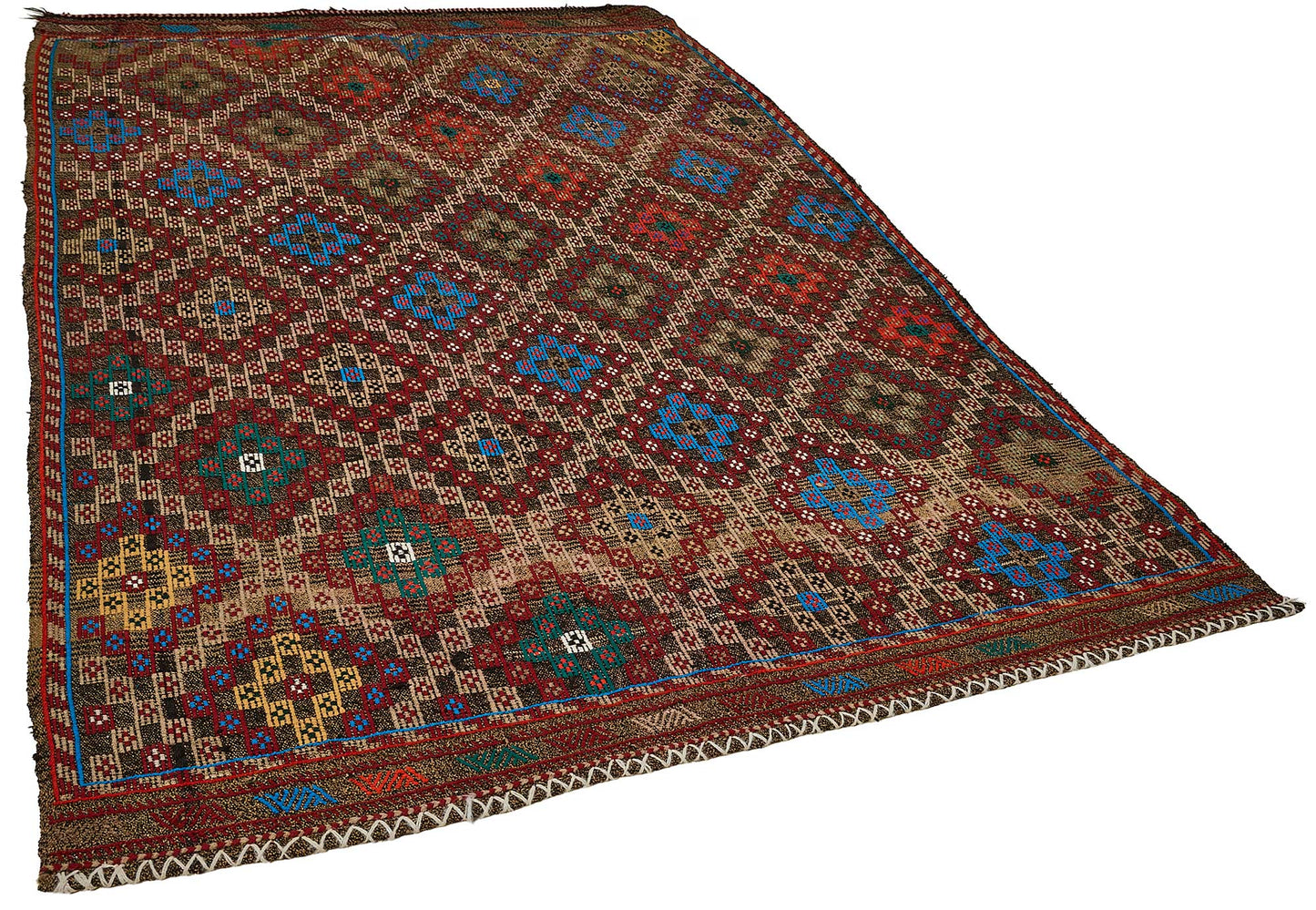 7x9 Vintage Turkish Cicim Kilim Rug - 51220