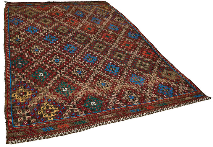 7x9 Vintage Turkish Cicim Kilim Rug - 51220