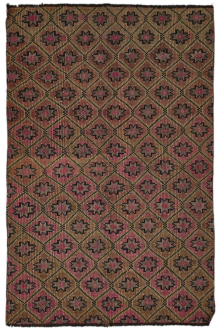 5x8 Vintage Turkish Cicim Kilim Rug - 51221