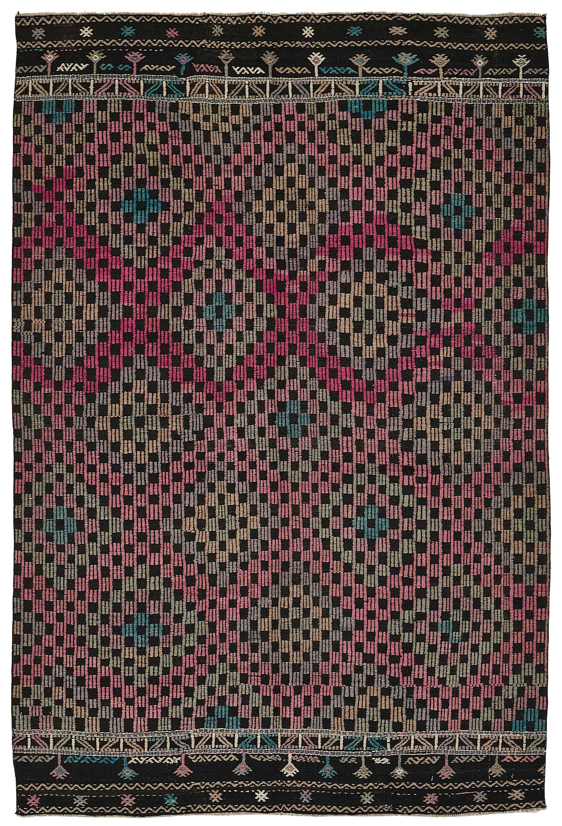 5x8 Vintage Turkish Cicim Kilim Rug - 51222