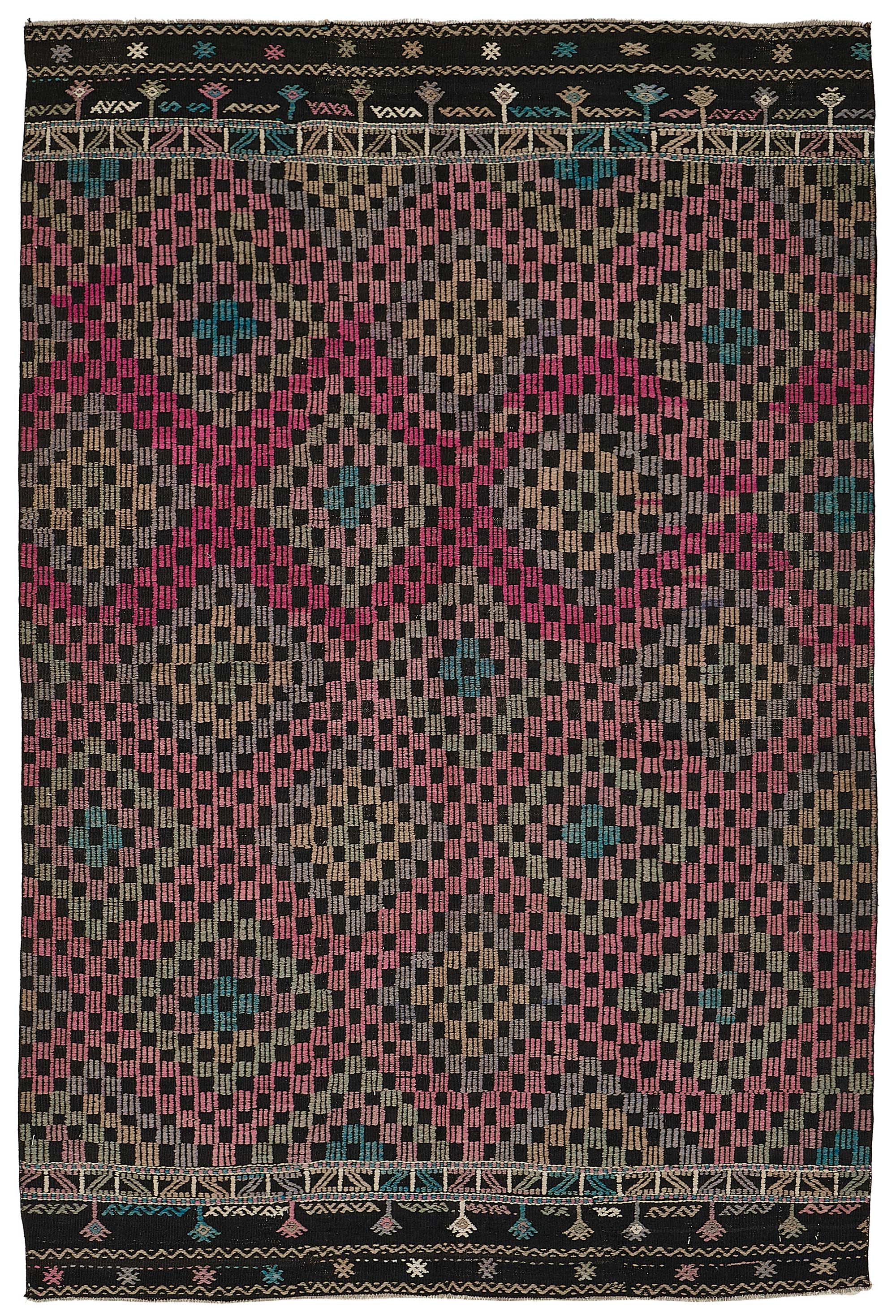 5x8 Vintage Turkish Cicim Kilim Rug - 51222