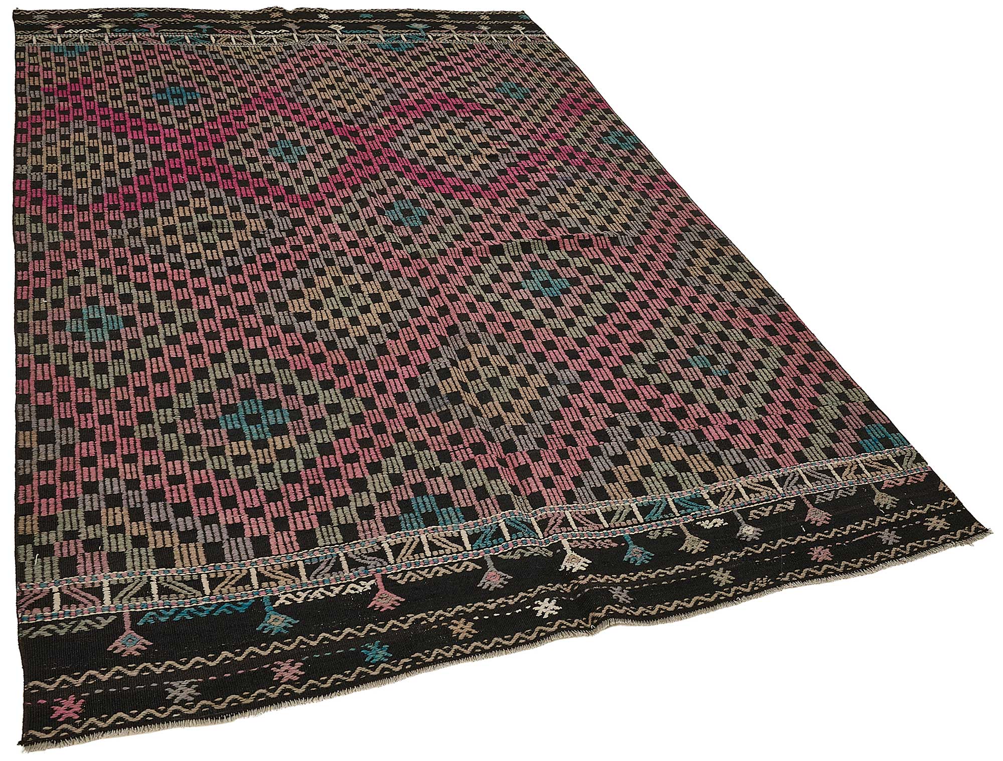 5x8 Vintage Turkish Cicim Kilim Rug - 51222