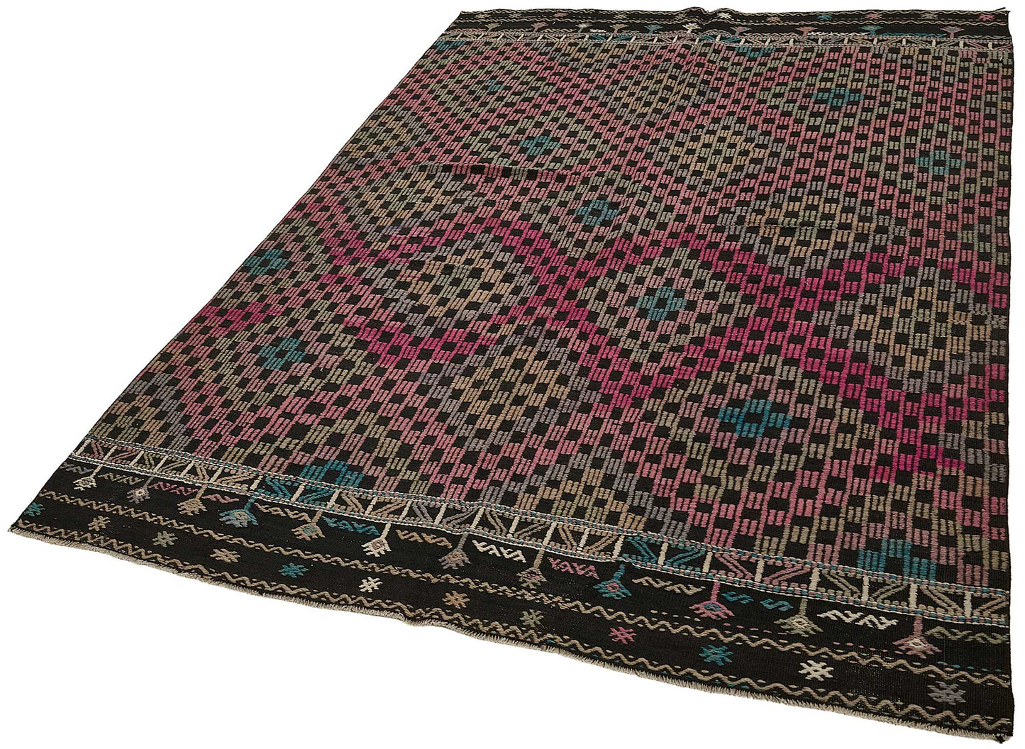 5x8 Vintage Turkish Cicim Kilim Rug - 51222