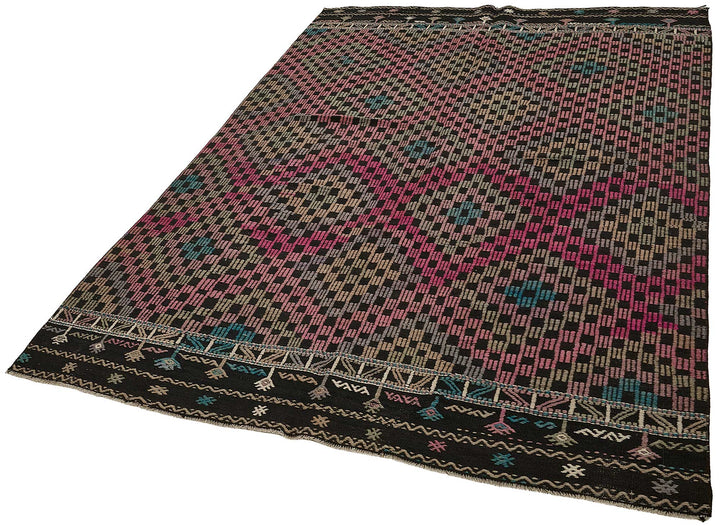 5x8 Vintage Turkish Cicim Kilim Rug - 51222