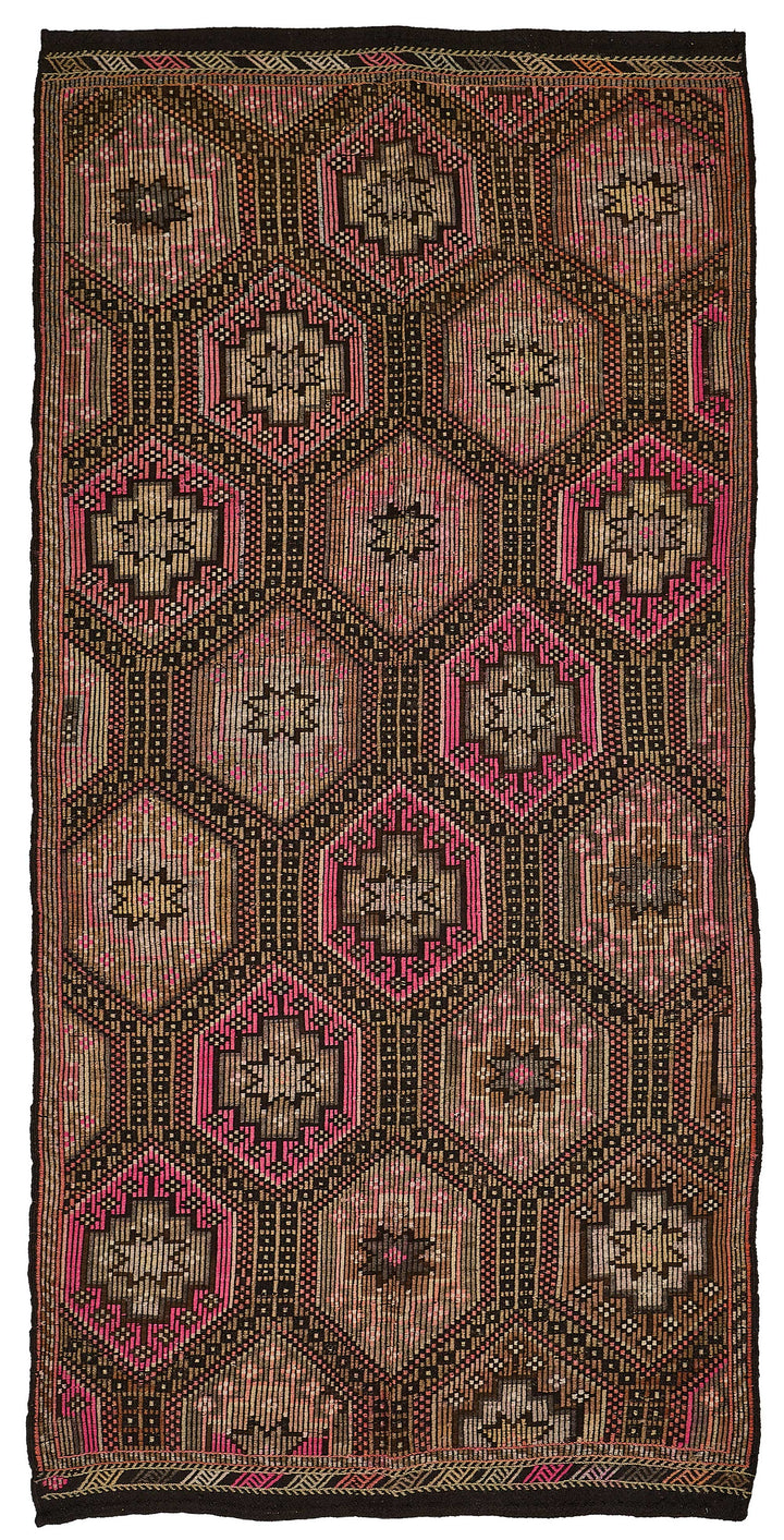 5x10 Vintage Turkish Cicim Kilim Rug - 51223