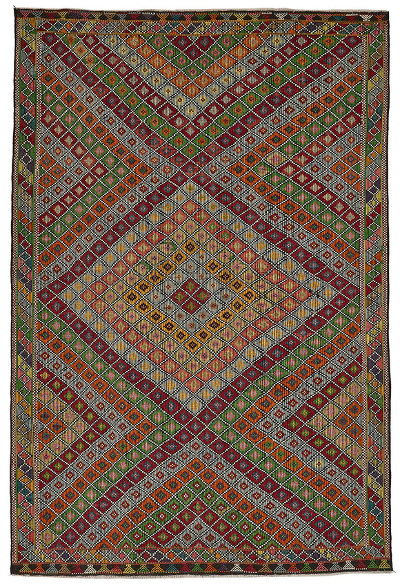 7x10 Vintage Turkish Cicim Kilim Rug - 51225