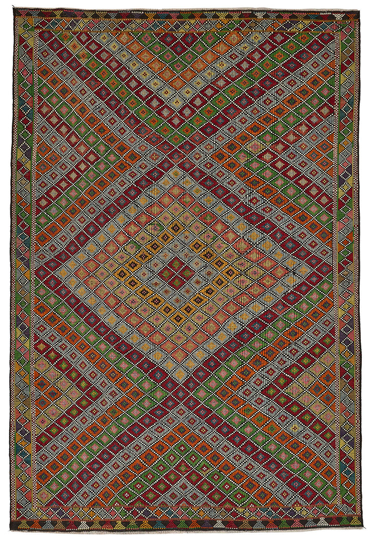 7x10 Vintage Turkish Cicim Kilim Rug - 51225