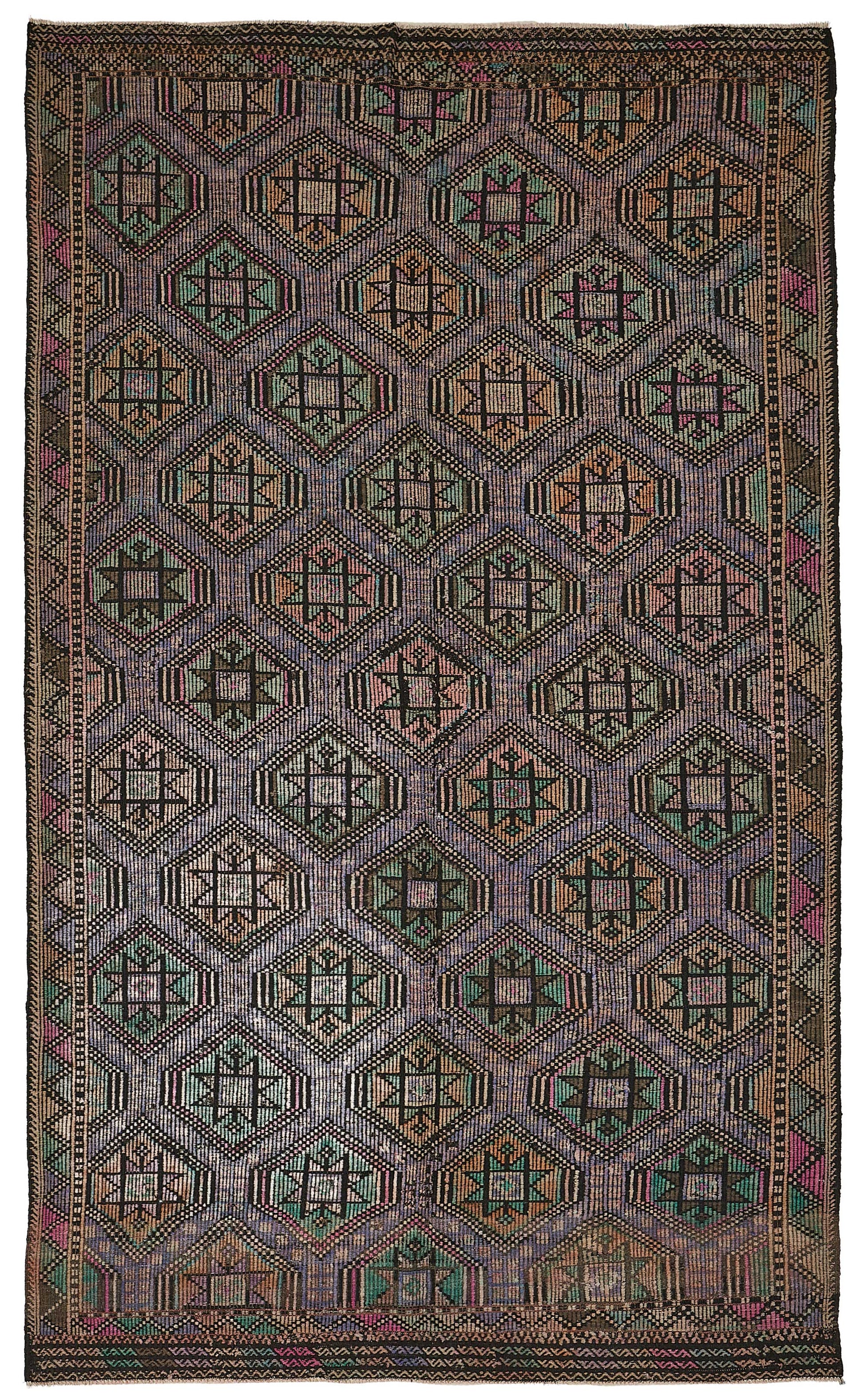 7x11 Vintage Turkish Cicim Kilim Rug - 51226