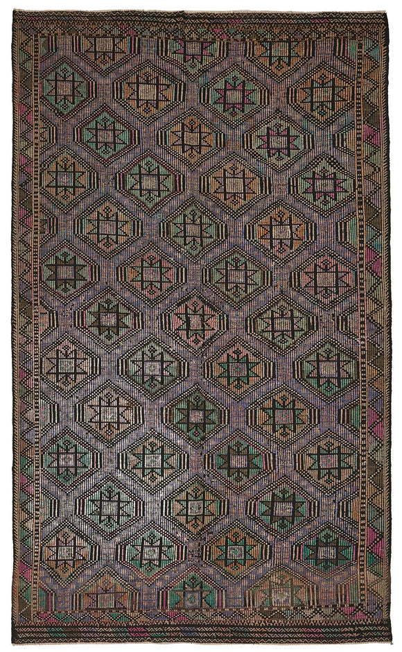 7x11 Vintage Turkish Cicim Kilim Rug - 51226