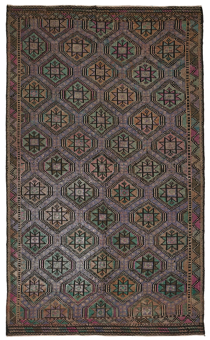 7x11 Vintage Turkish Cicim Kilim Rug - 51226