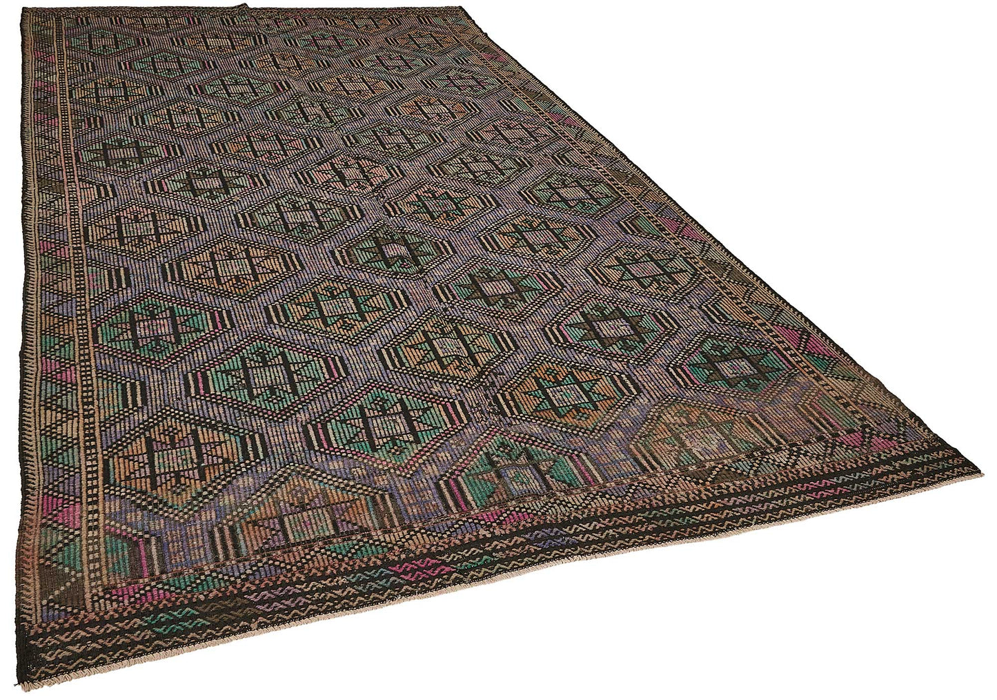7x11 Vintage Turkish Cicim Kilim Rug - 51226