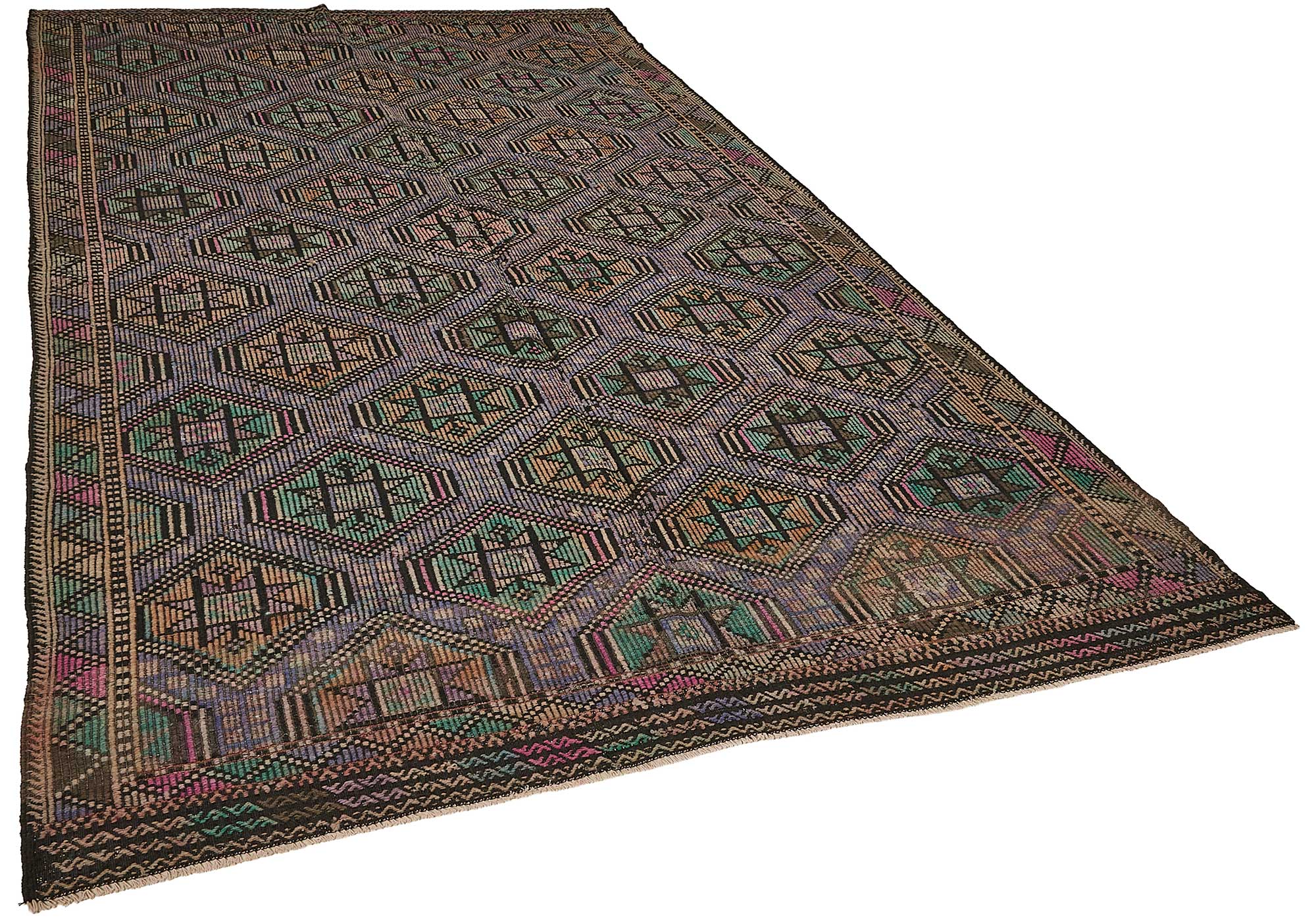 7x11 Vintage Turkish Cicim Kilim Rug - 51226