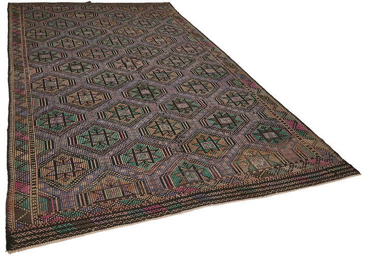 7x11 Vintage Turkish Cicim Kilim Rug - 51226