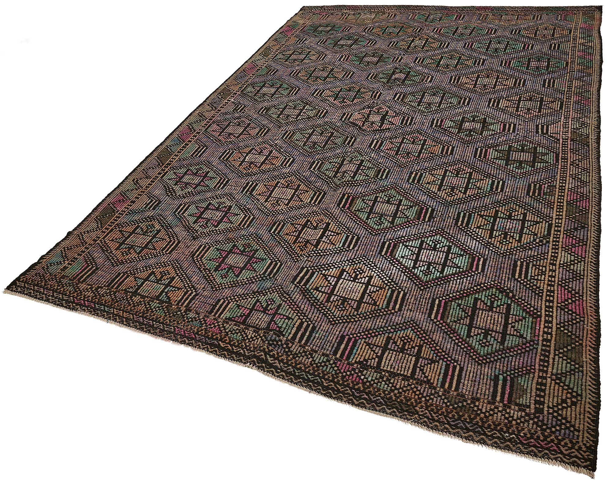 7x11 Vintage Turkish Cicim Kilim Rug - 51226