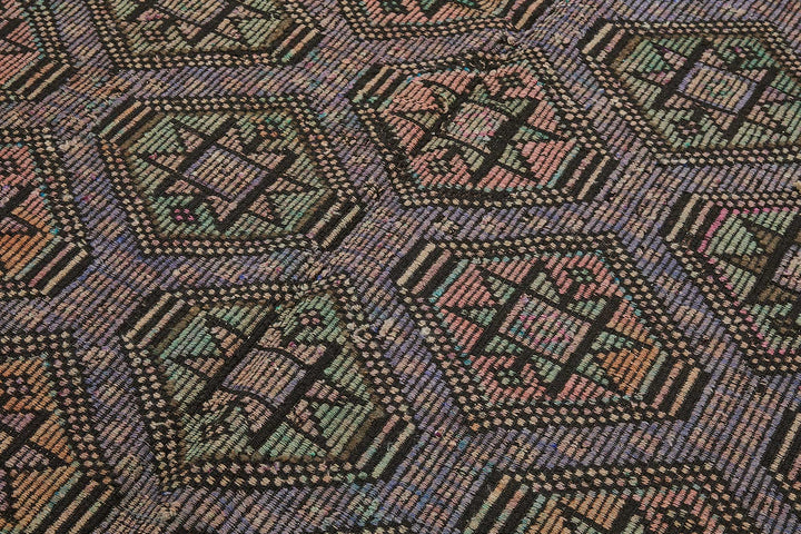 7x11 Vintage Turkish Cicim Kilim Rug - 51226