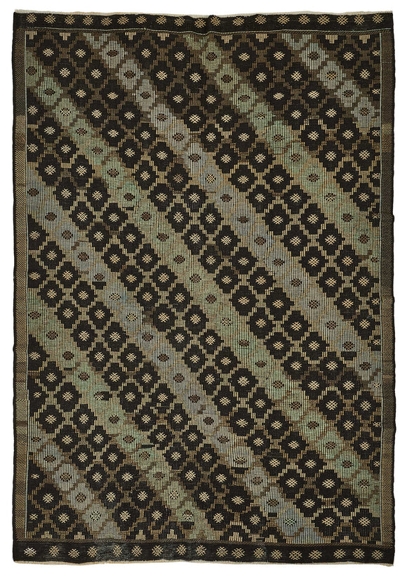 8x11 Vintage Turkish Cicim Kilim Rug - 51228