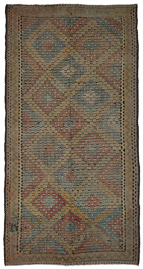 5x11 Vintage Turkish Cicim Kilim Rug - 51230