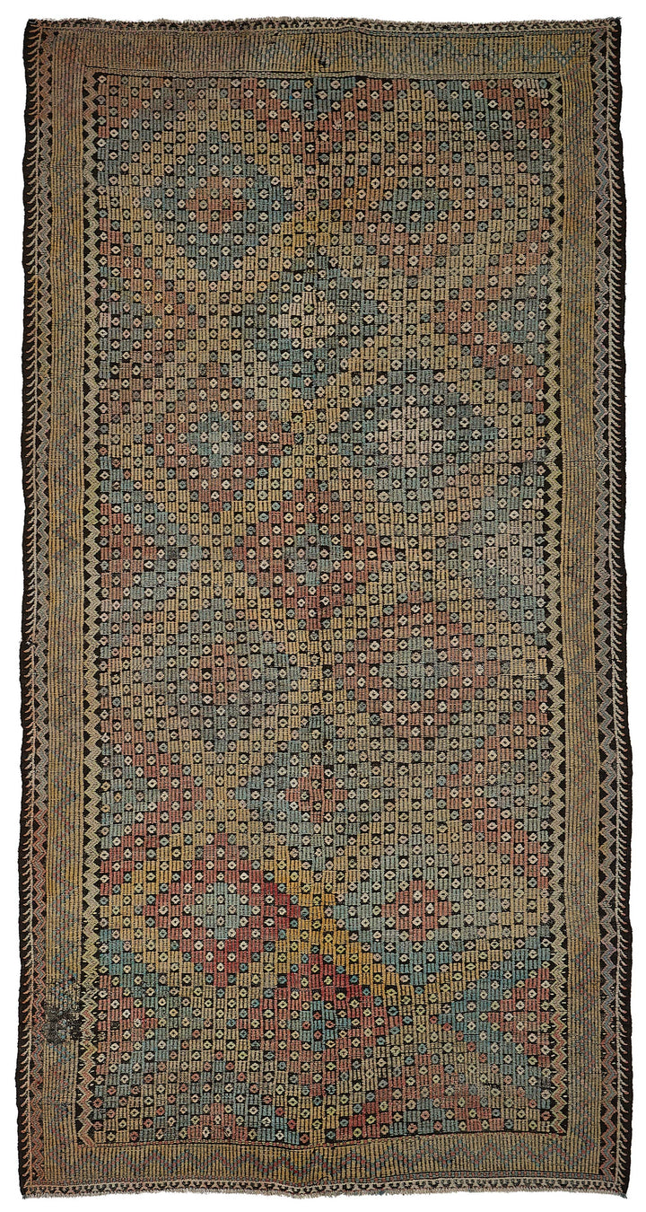 5x11 Vintage Turkish Cicim Kilim Rug - 51230