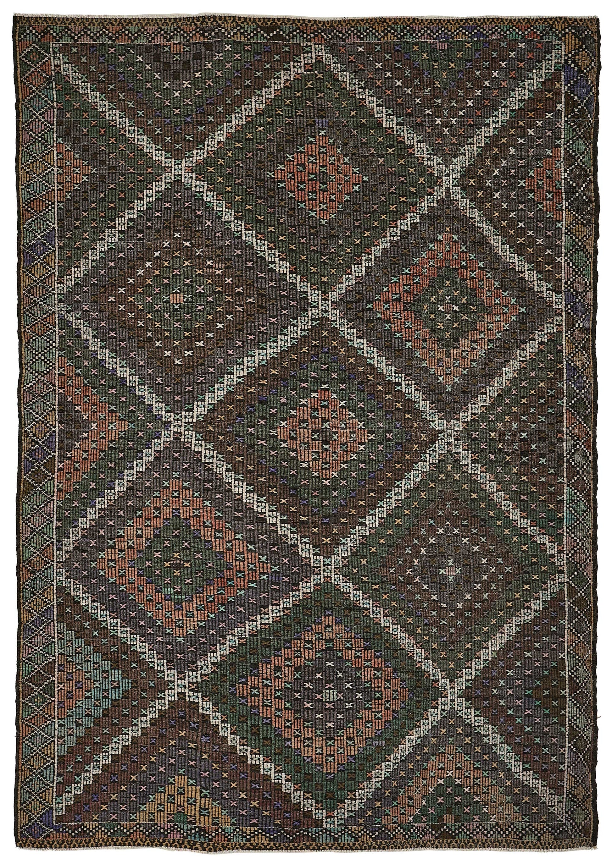 7x11 Vintage Turkish Cicim Kilim Rug - 51233