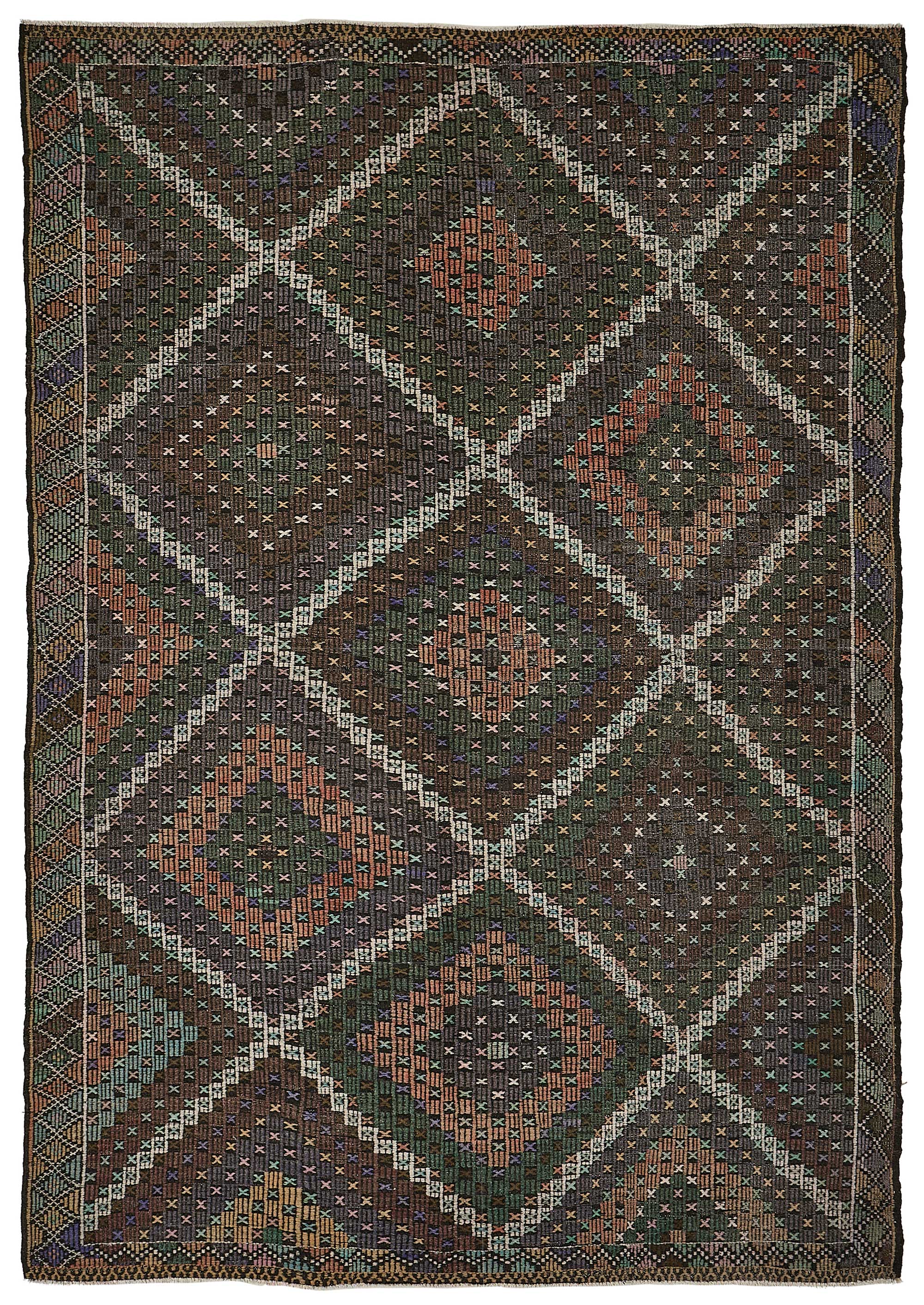 7x11 Vintage Turkish Cicim Kilim Rug - 51233
