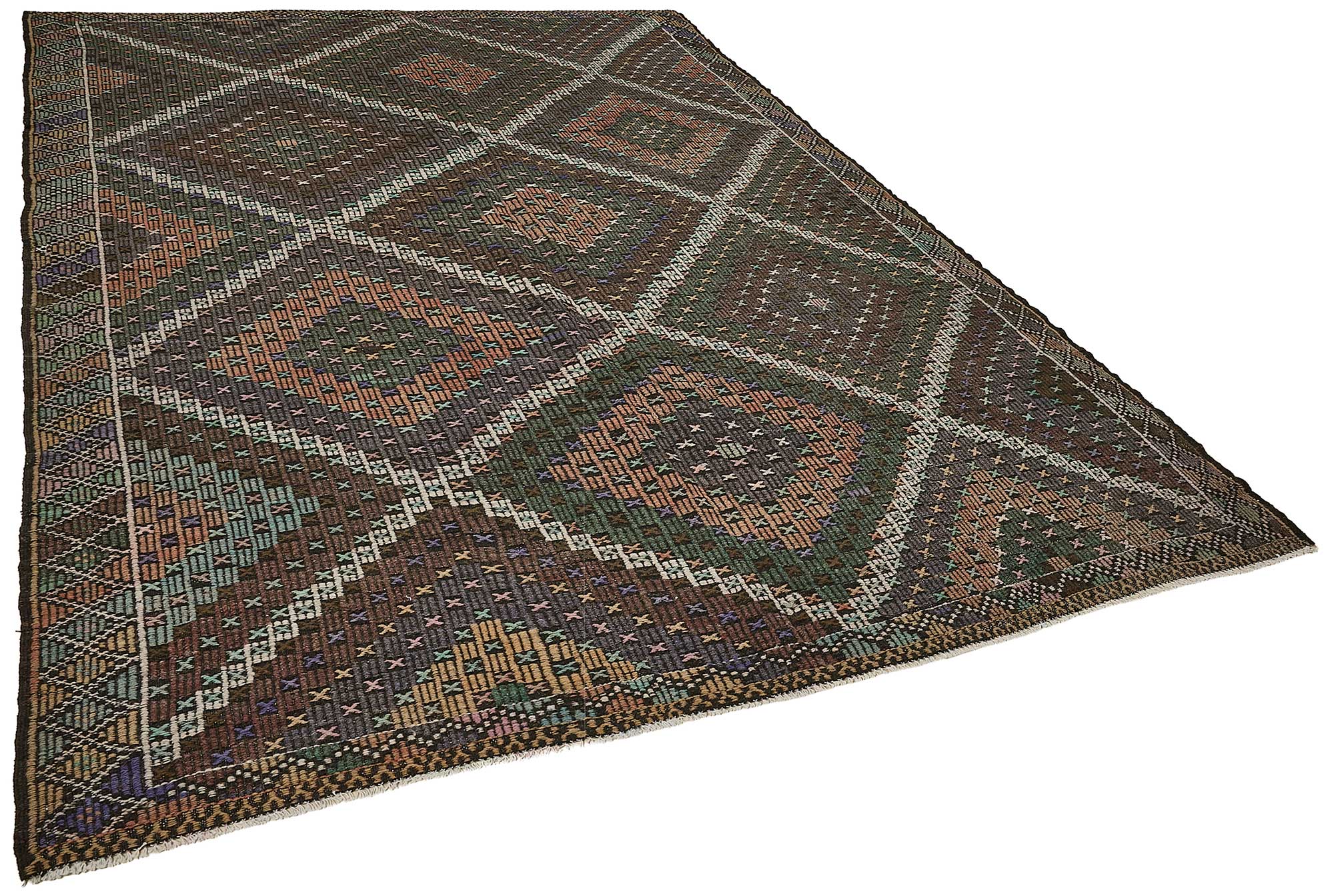 7x11 Vintage Turkish Cicim Kilim Rug - 51233