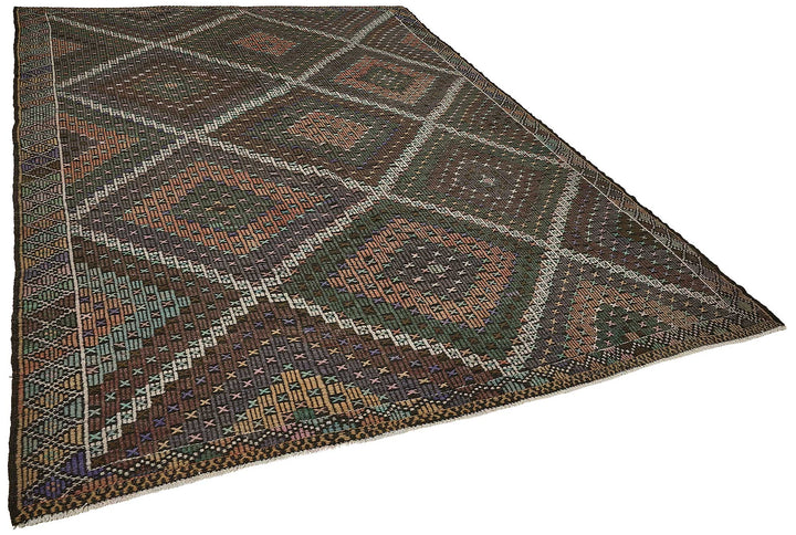 7x11 Vintage Turkish Cicim Kilim Rug - 51233