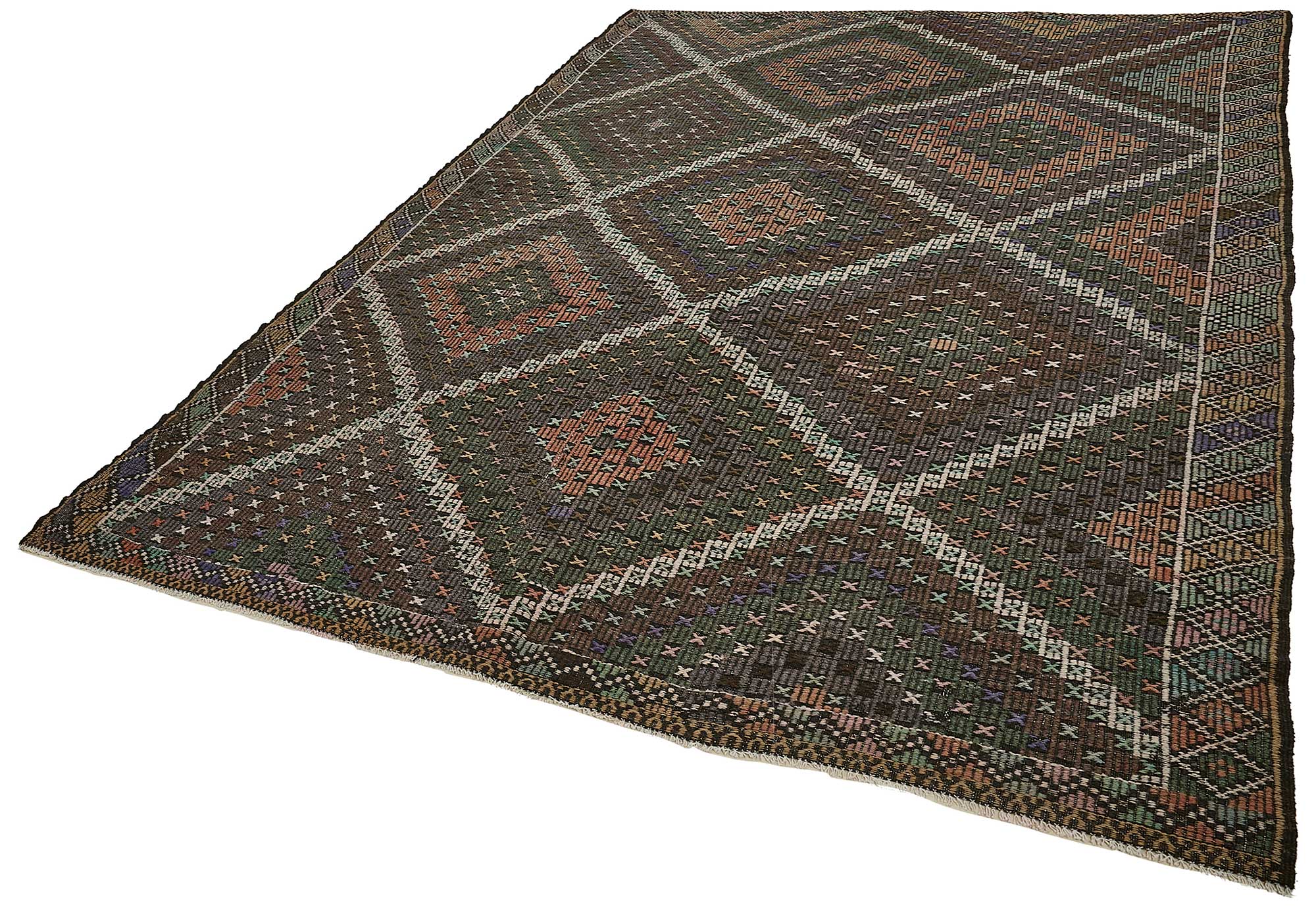 7x11 Vintage Turkish Cicim Kilim Rug - 51233
