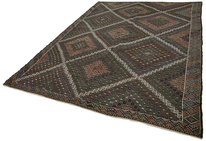 7x11 Vintage Turkish Cicim Kilim Rug - 51233