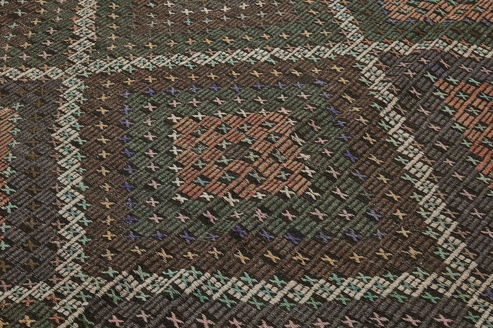 7x11 Vintage Turkish Cicim Kilim Rug - 51233