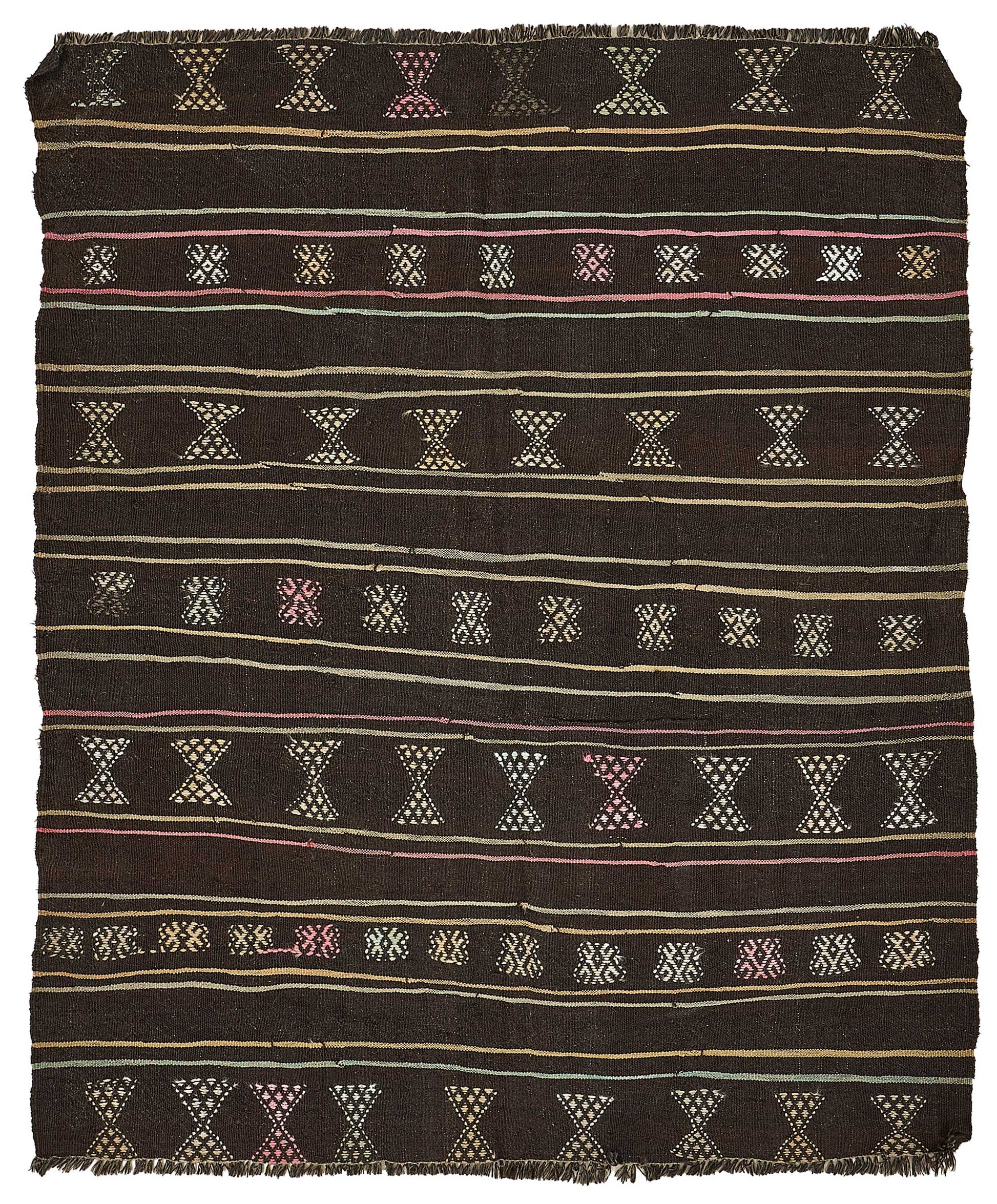 6x7 Vintage Turkish Goat Hair Kilim Rug - 51234