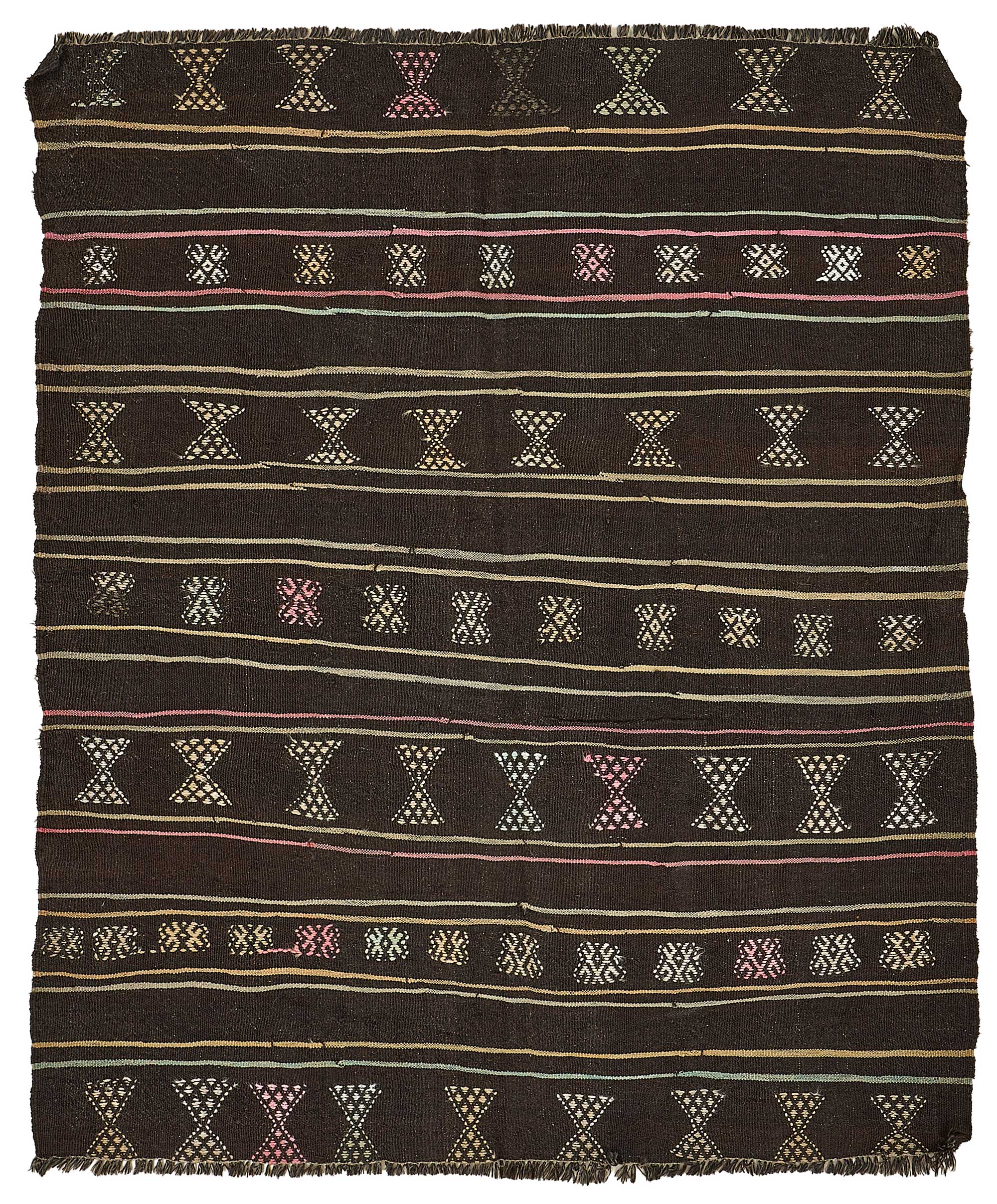 6x7 Vintage Turkish Goat Hair Kilim Rug - 51234