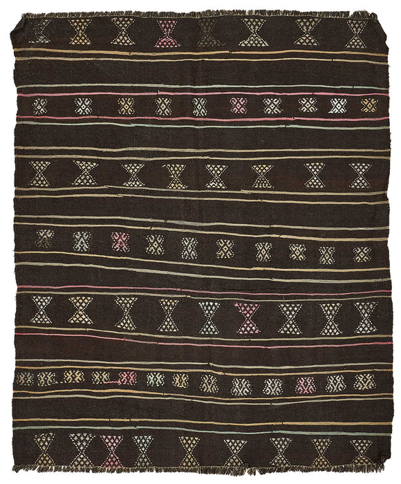 6x7 Vintage Turkish Goat Hair Kilim Rug - 51234