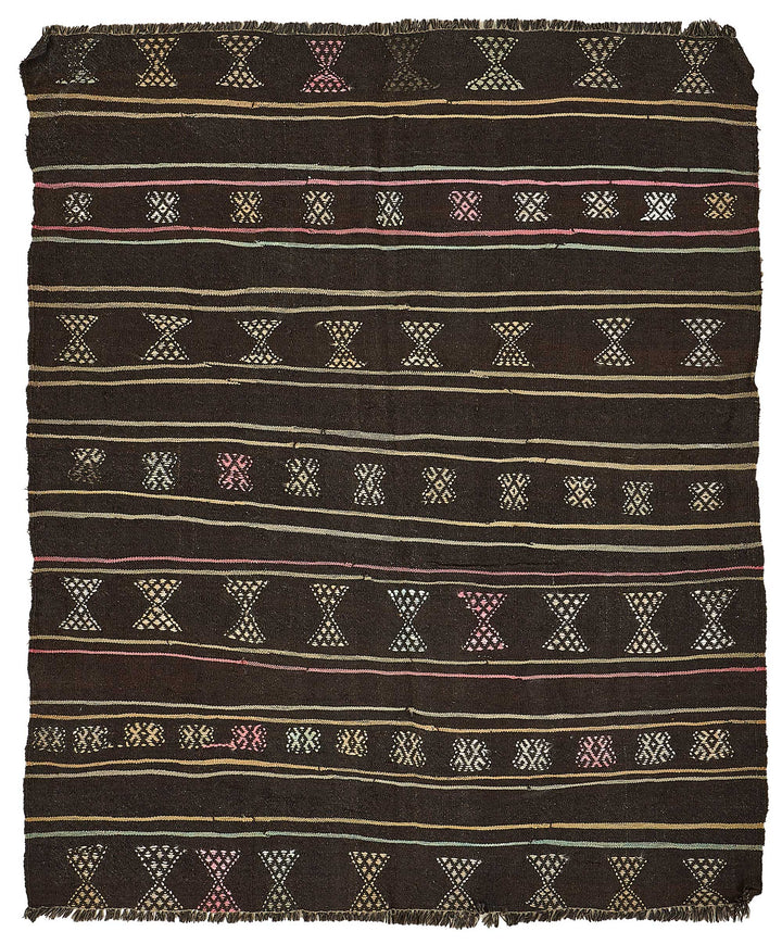 6x7 Vintage Turkish Goat Hair Kilim Rug - 51234