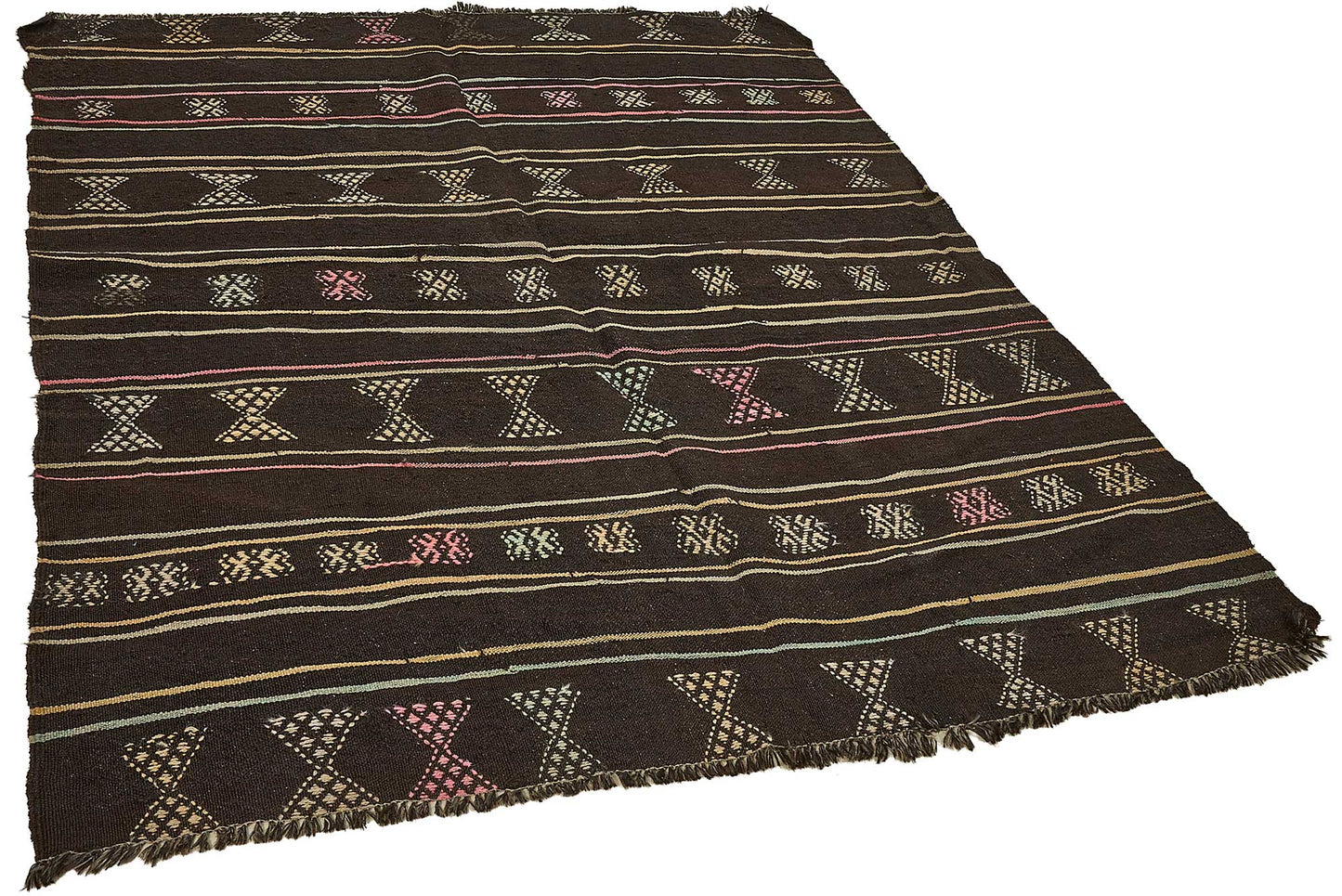 6x7 Vintage Turkish Goat Hair Kilim Rug - 51234